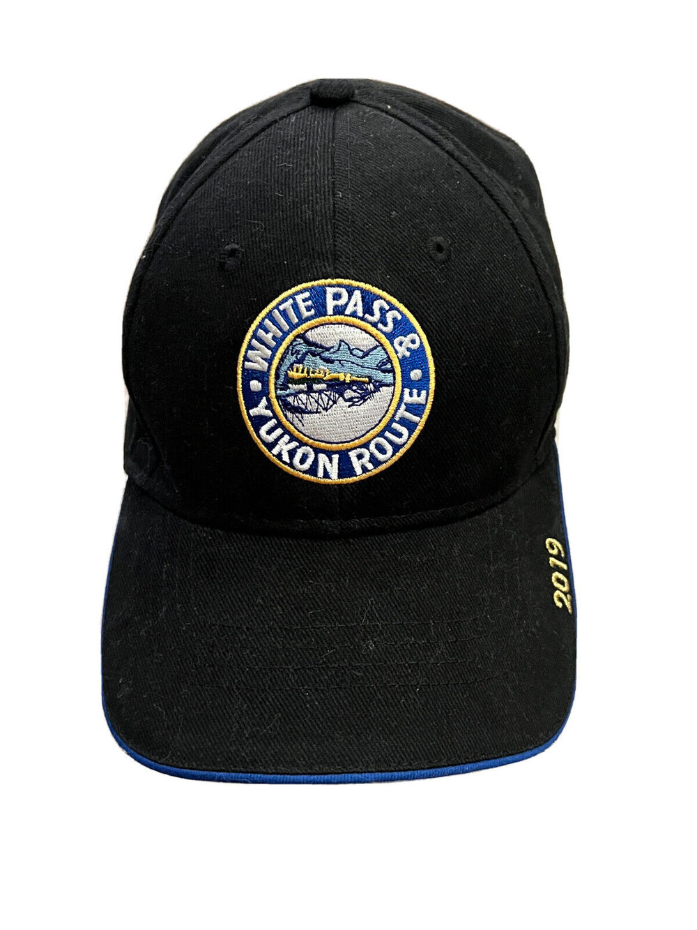 White Pass Yukon Route Skagway Alaska 2019 Navy Mens Adjustable Strapback Hat